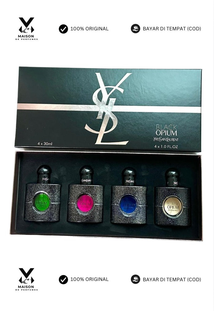 AUTHENTIC GIFT SET_YSL BLACK OPIUM 4 IN 1 SET 4 X 30ML