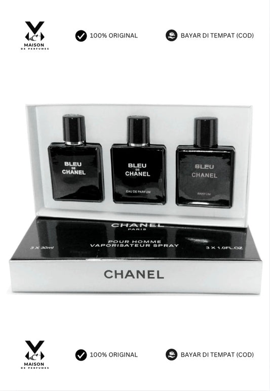 Ori Bleu De C H A N E L 3in1 Perfume Gift Set 3x30ml Perfume For Men